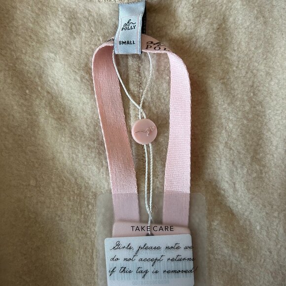 Oh Polly Women's Zip Up 100% Cotton Cropped Blazer - Light Beige - US S - NWT - Picture 2 of 3